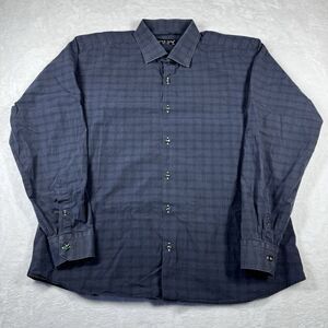 Jared Lang Mens Shirt 2XL Dress Shirt Black/Gray Button Up Designer‎ Casual